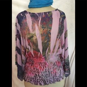 Ladies Med sheer blouse/Top Design works